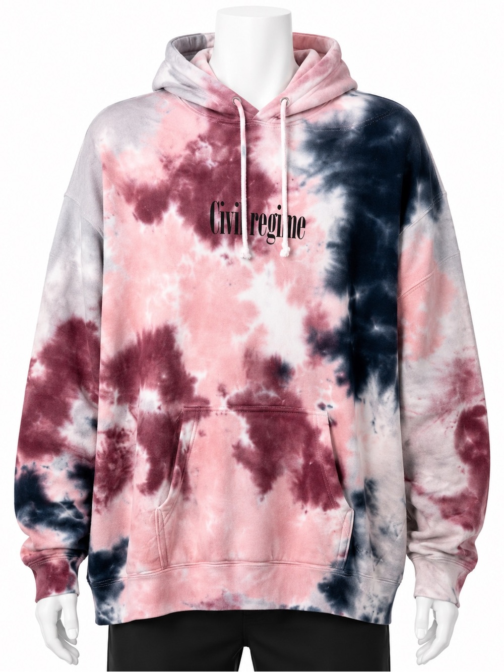 Civil Regime Men's Tie-Dye Crewneck Hoodie NWT - Pink & Navy XXL